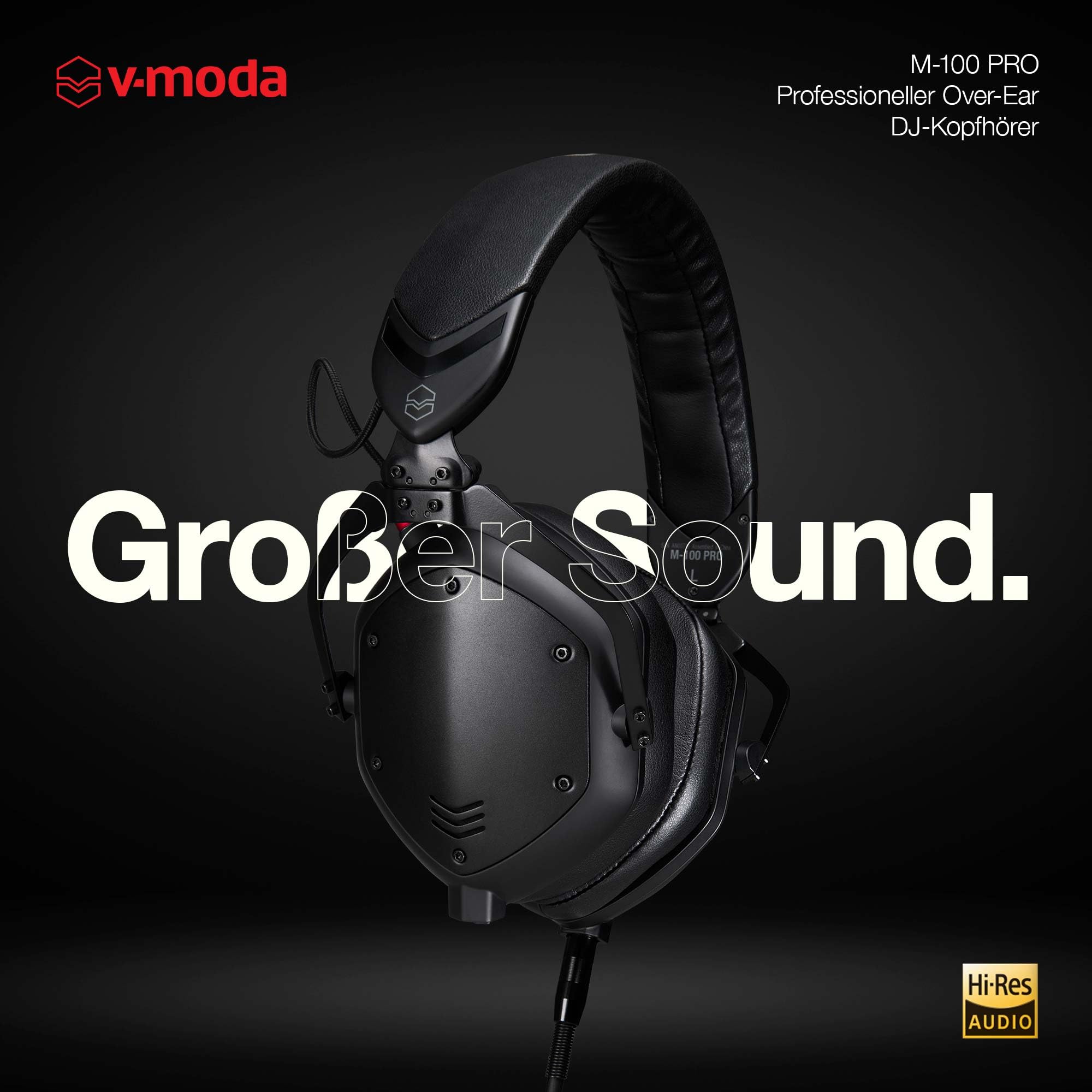 V-Moda M-100 PRO | Professioneller Over-Ear DJ-Kopfhörer | Für Profi-DJs & beatlastige Musik | Überragende Signaltrennung | Ein-Ohr-Hören | Langlebiger Komfort
