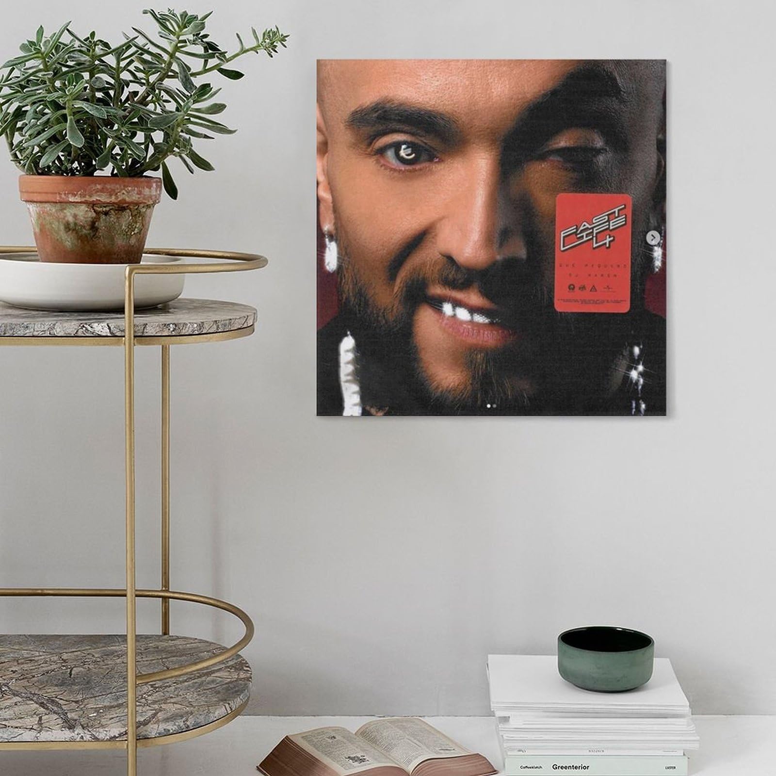 PJEYGF Poster su tela con album musicale "Gue' Pequeno & DJ Harsh", FASTLIFE 4, decorazione per camera da letto, idea regalo