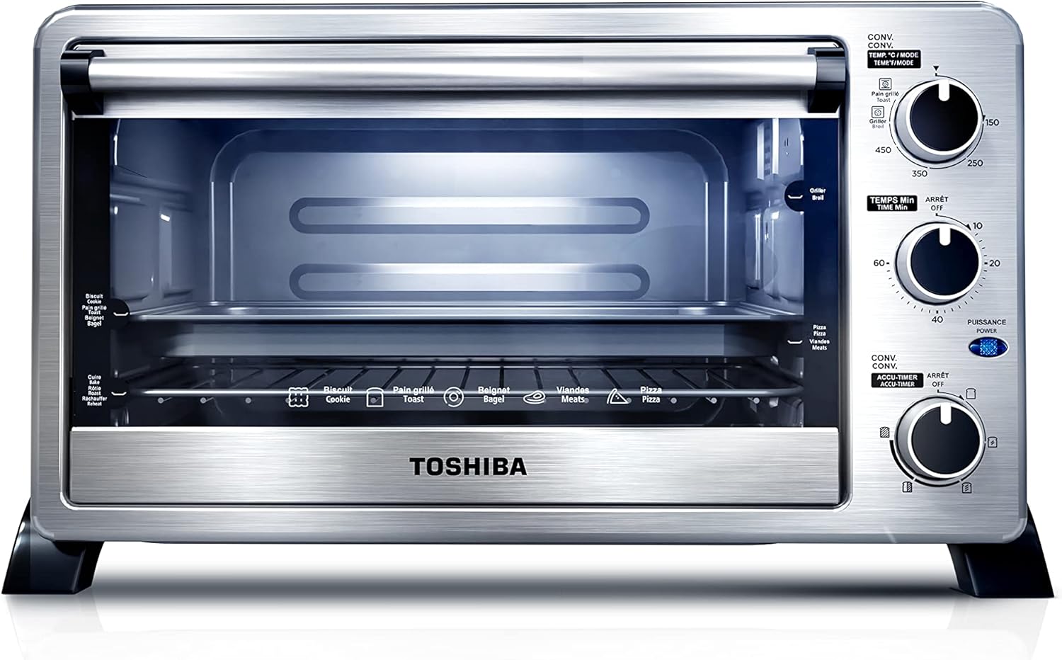TOSHIBA WTRM25ASS 6Slice Toaster Oven Countertop with Convection, 150