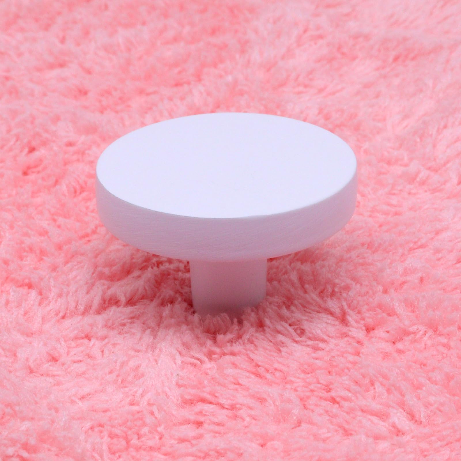 4 pomos de gabinete de cocina de 1.38 pulgadas, tiradores blancos de aleación de zinc, pomos redondos modernos para armarios de cocina, cómodas, cajones, puertas de armario (blanco)