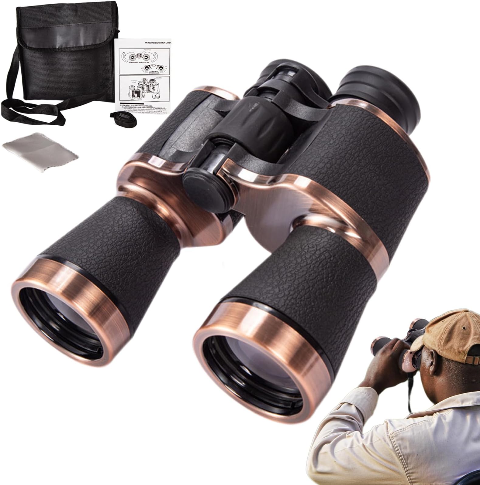 Binoculars for Bird Watching | 20x50 High Power Binoculars Telescope - Waterproof Outdoor with Carrying Case, Large Eyepiece Spyglass for Hunting, Travel, Football Games