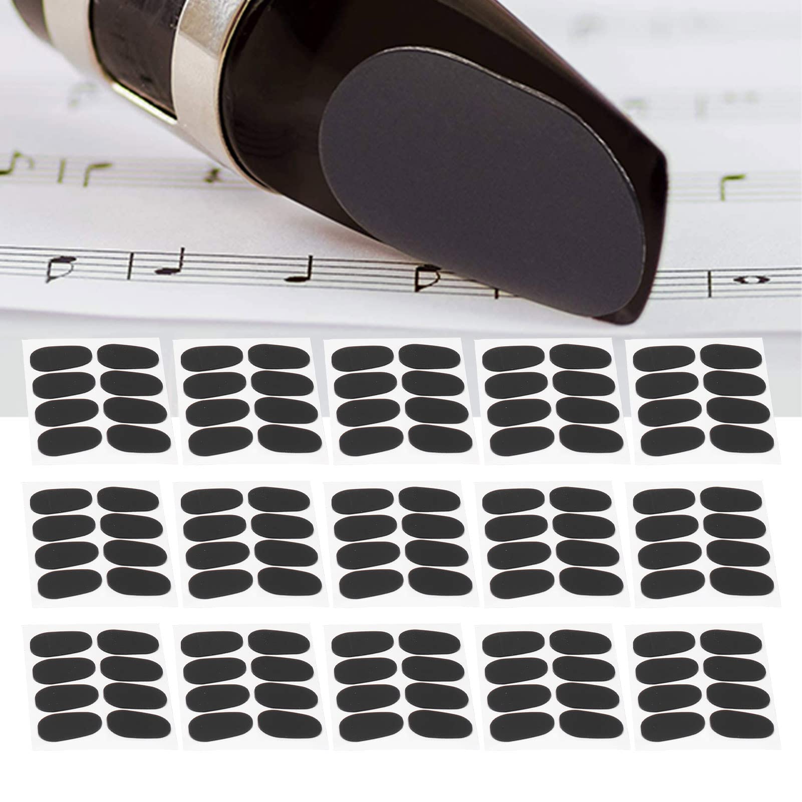 Mouthpiece Cushions,40pcs Saxophone and Clarinet Mouthpiece Cushion Mouthpiece Patch Clarinet Pads Clarinet Mouthpiece Pad Saxophone Accessories for Alto Tenor Saxophone Clarinet(Black 0.5mm)