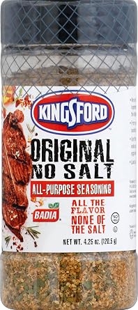 Kingsford Original No Salt All-Purpose Seasoning 4.25 oz Bold, Savory Taste Flavor with Zero Sodium for Grilling & Roasting