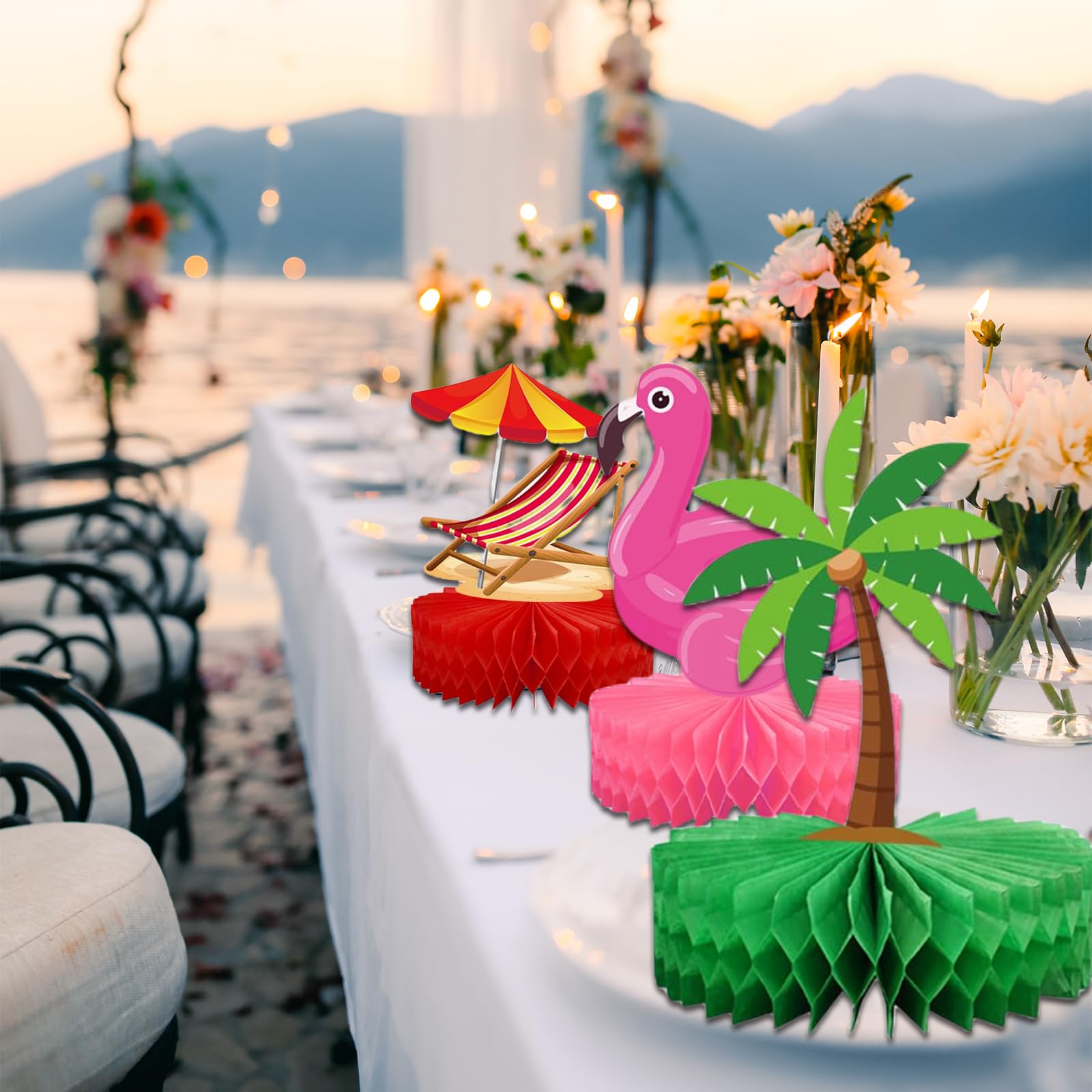 Kotkiddy 12 Pezzi Decorazione per Tavolo a Nido d'Ape Estiva Spiaggia Piscina Festa Hawaiana Compleanno