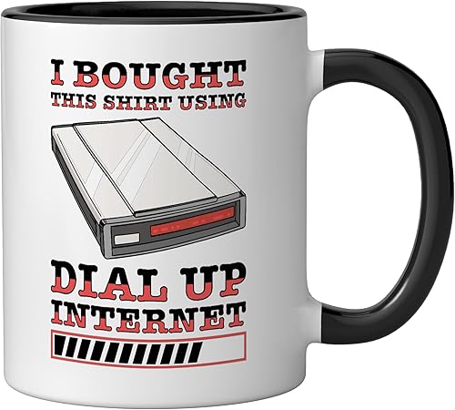 Miniatura 2 de 90s Nostalgia Retro 90s Dial Up Internet Vintage Ceramic Mug, BlackWhite