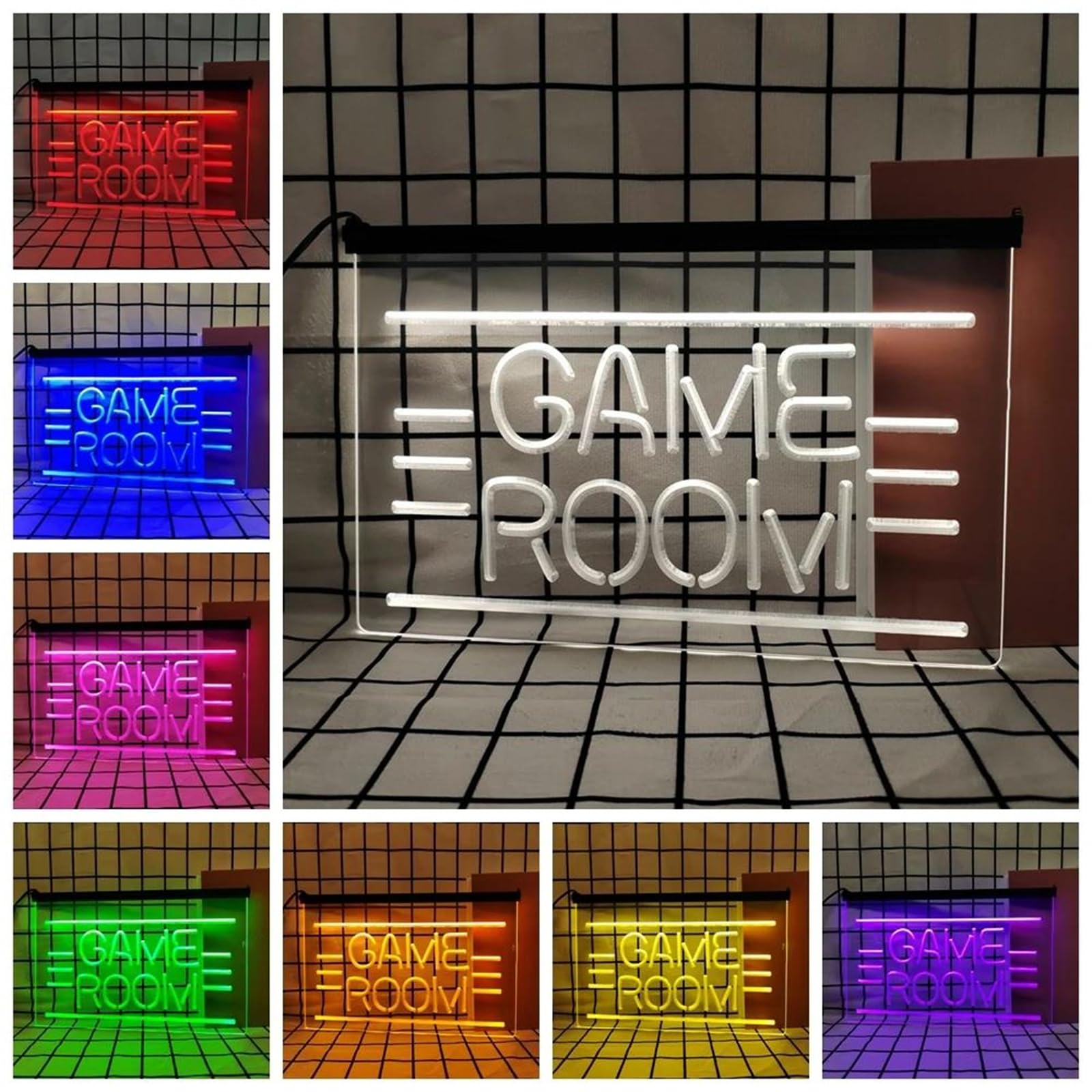 Game Room Neonowe znaki do dekoracji ściennych, ściemnialne neonowe światła LED RGB z 3 przyciskami USB na prezenty dla graczy, do pokoju nastolatka, na imprezę,30x20cm