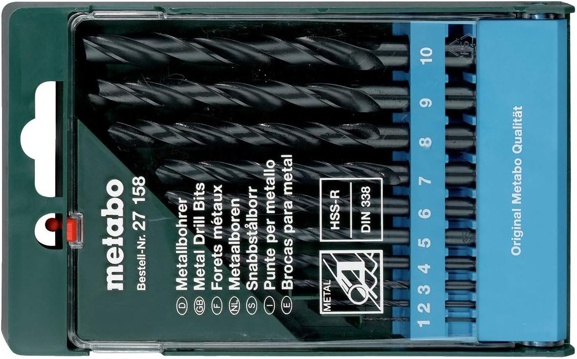 Metabo 627158000 HSS-Twist Drills (10 pcs.), Green
