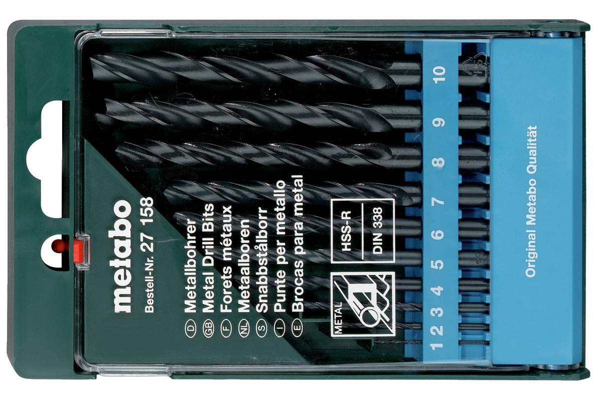 Metabo 627158000 coffret foret HSS-R pour perçage métal acier boîte de 10