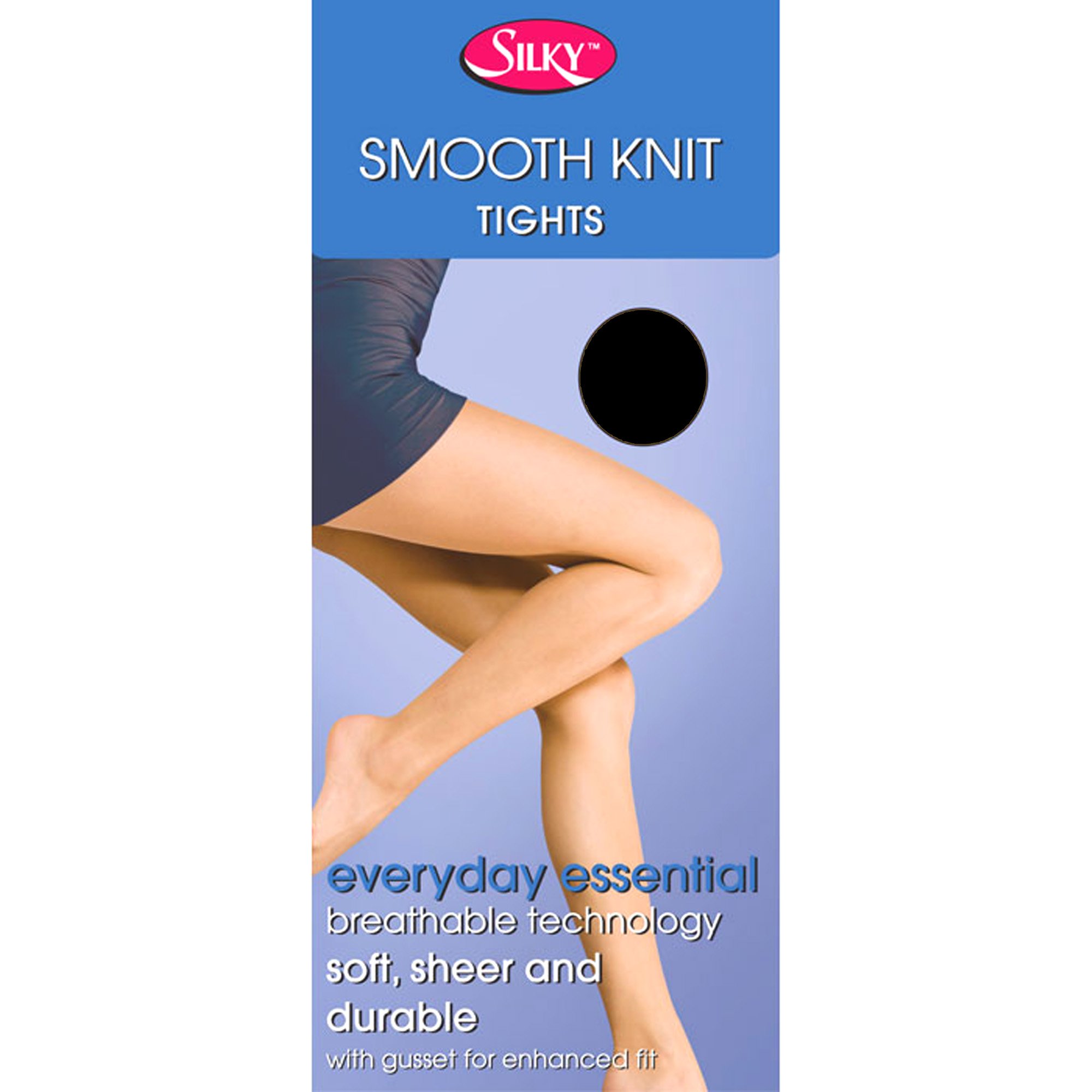 Silky Smooth Knit 15 Denier Everyday Tights (2 Pair Pack) (Large (42"-48" Hip), Black)