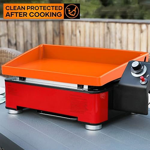 Miniatura 8 de AUXTUR Alfombrilla de silicona para plancha, cubierta de silicona para parrilla, cubierta resistente de grado alimenticio, cubierta protectora de