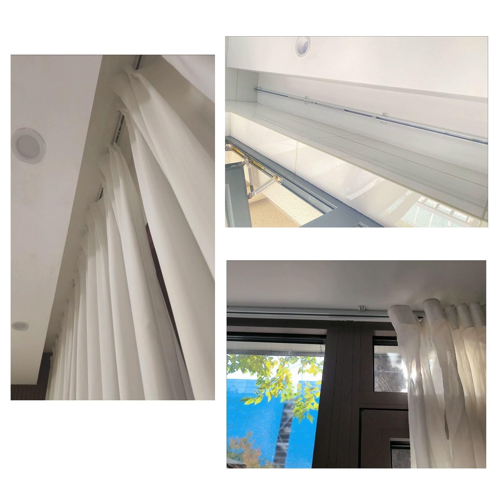 Aluminiowa szyna sufitowa do przegród pokojowych, 3,6 m, montowany z boku karnisz z prowadnicami, uchwyt ścienny lub sufitowy, idealny do wnętrz domowych lub biurowych