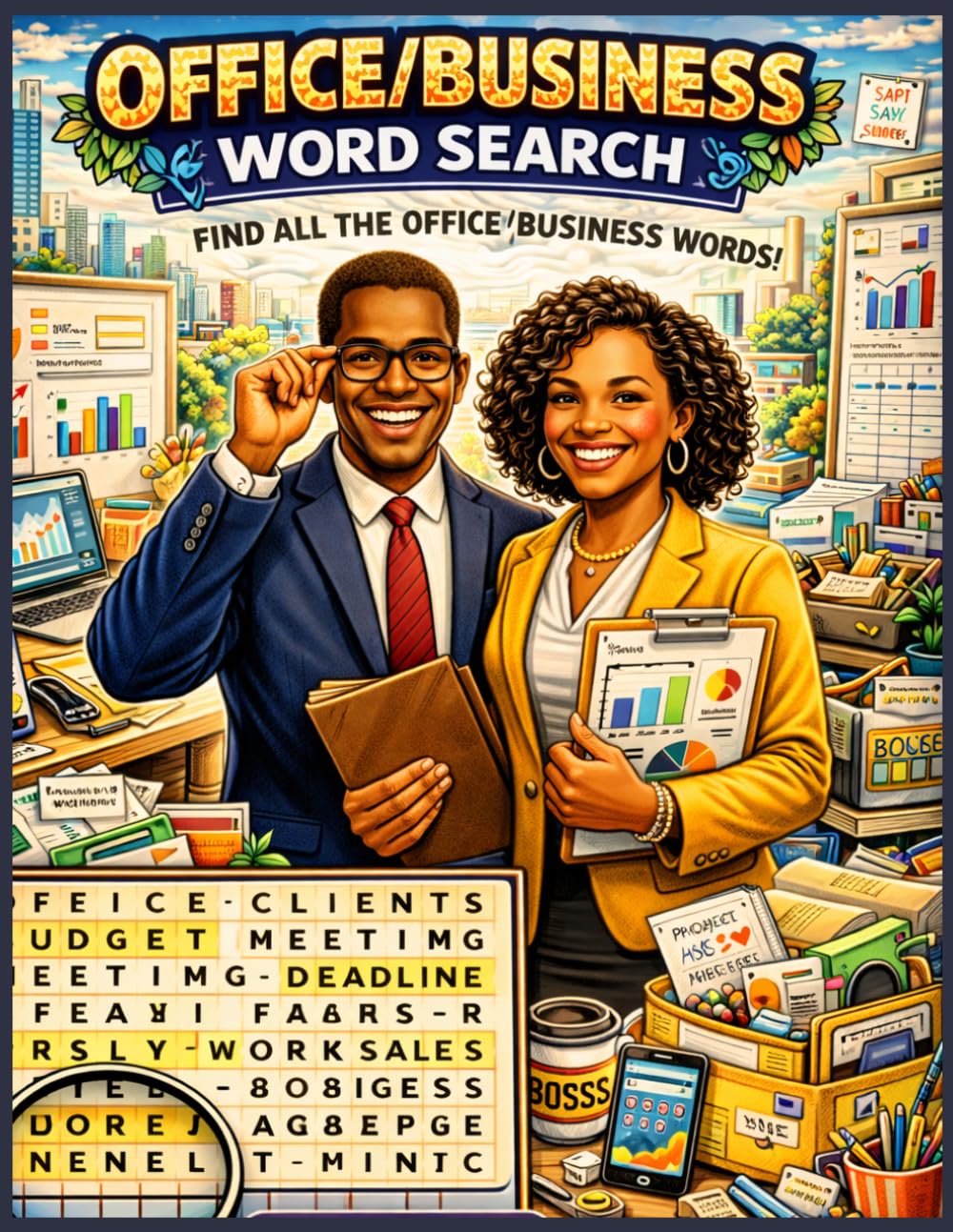 Office & Business Word Search Puzzle Book for Adults: 100 Workplace & Corporate-Themed Puzzles | Easy to Hard Difficulty | Meetings, Emails, Leadership & Productivity Words | Brain Games