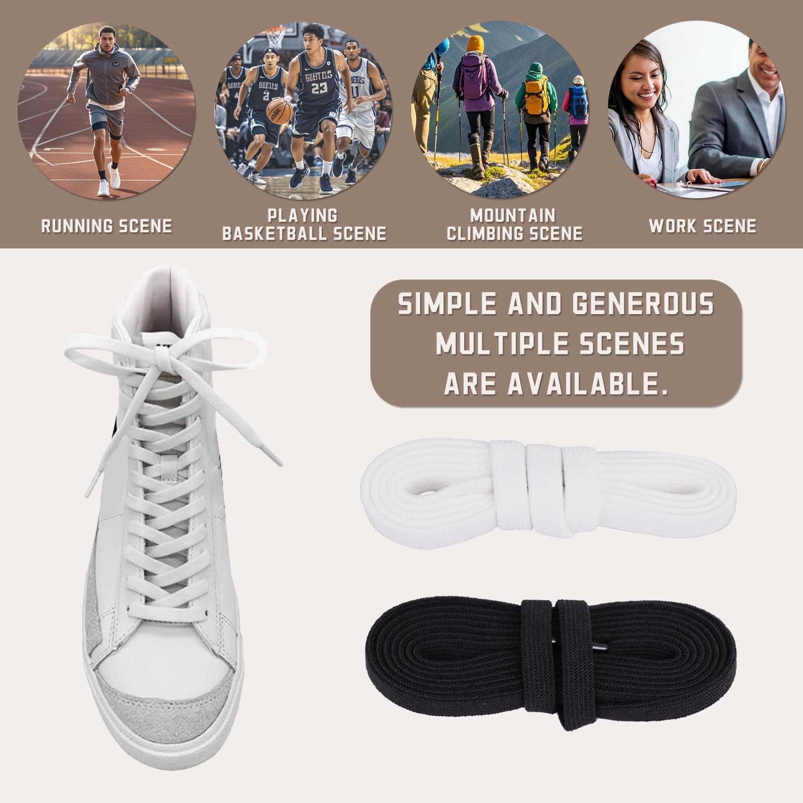 2 pares de cordones elásticos para Nike Blazer High Top, cordones planos de repuesto elásticos para zapatos deportivos