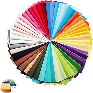 50 Stück Baumwollstoff Patchwork Stoffe Paket 25x25cm Stoff Meterware aus 100% Baumwolle Einfarbige Stoffreste Patchwork Quadrate Stoffpaket Baumwolle Nähstoffe für DIY Nähen, Quilten und Handwerk