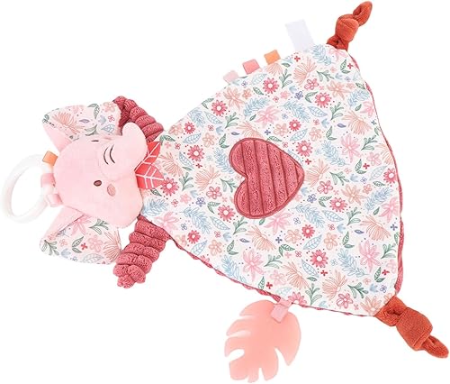 Miniatura 2 de Fdit Manta de seguridad para bebé, mordedor, juguete de peluche para bebés con color rosa, juguete suave y cómodo para calmar las encías, ideal para