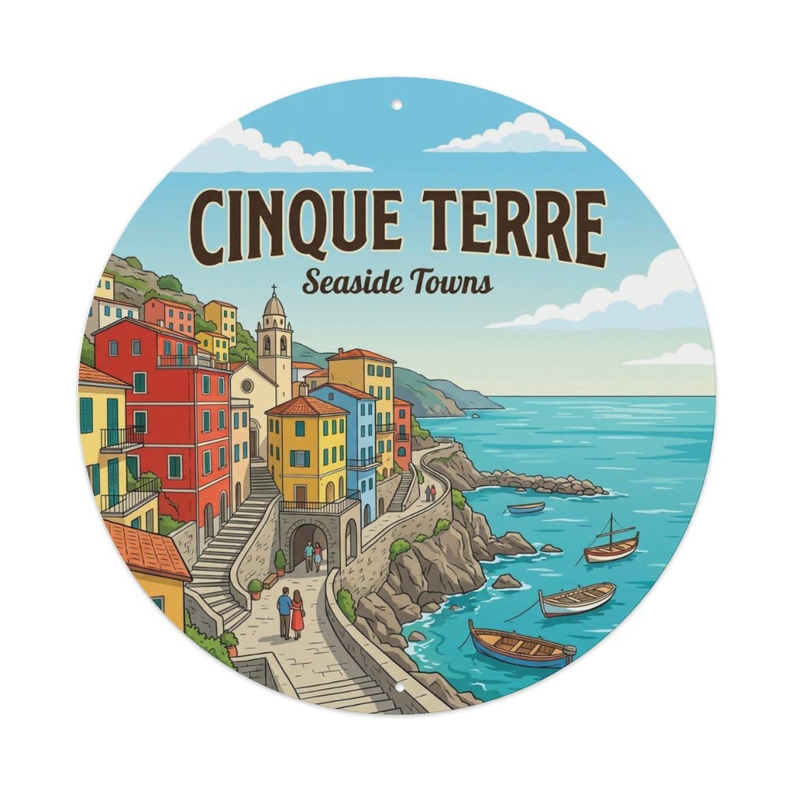 Vintage Travel Cinque Terre Italy Fashion Metal Tin Sign