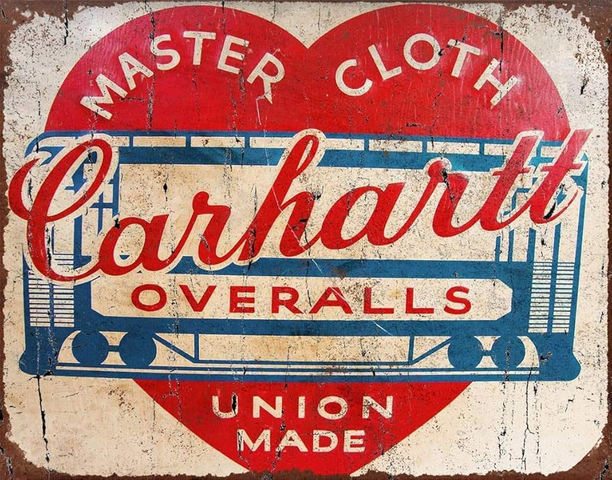 Carhartt　ヴィンテージ　看板　ブリキ　アメリカ Carhartt ヴィンテージ 看板 ブリキ アメリカ - メルカリ
