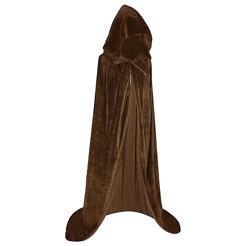 Unisex Adults Hooded Cloak Halloween Cloak Long Velvet Cape Cosplay