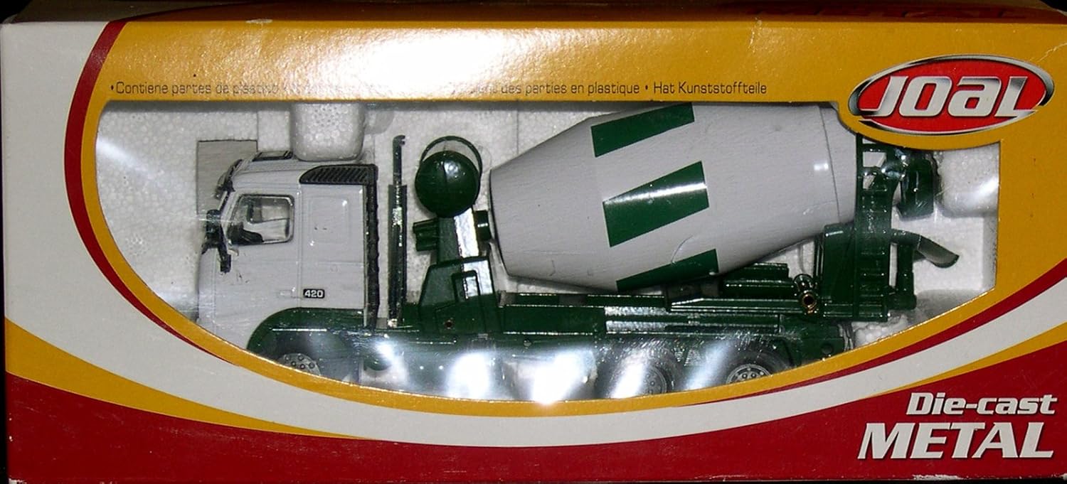 Volvo FH12-420 Cement Mixer, 1:50 Scale Die Cast Truck, Green and White, Vehicle Only, Adults