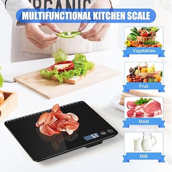 Digital Kitchen Scale, Large Capacity Food Scale, Easy Tare Function, Large LCD Display, Perfect for Cooking, Baking and Meal Prep