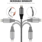 iPhone Charger Cable (3 Pack 10 Foot), [MFi Certified] 10 Feet Nylon Braided Lightning Cable, iPhone Charging Cord USB Cable Compatible with iPhone 11/Pro/X/Xs Max/XR/8 Plus /7 Plus/6/ iPad