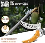 Pruner à arbre extensible, BaiYouMei 4 à 7 FT Trimeur d'arbre télescoping, 2 en 1 Pôle télescopique Pruner et scie, Picker de fruits à manches longues Couper et tenir Prunier