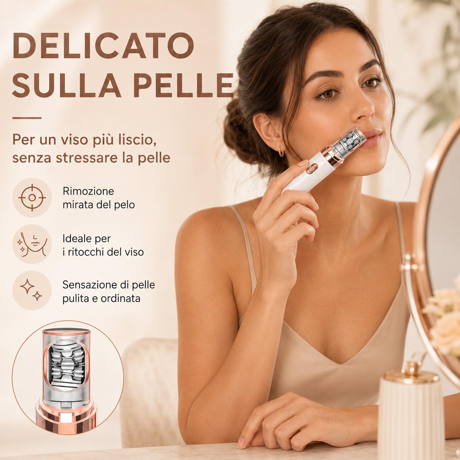 Prosilk 3.0 Epilatore Viso per Donna, Dispositivo per Rimuovere i Peli del Viso con Luce, 999900 Flash, 5 Livelli Regolabili, per Baffi, Mento e Guance – Uso Domestico (Bianco)