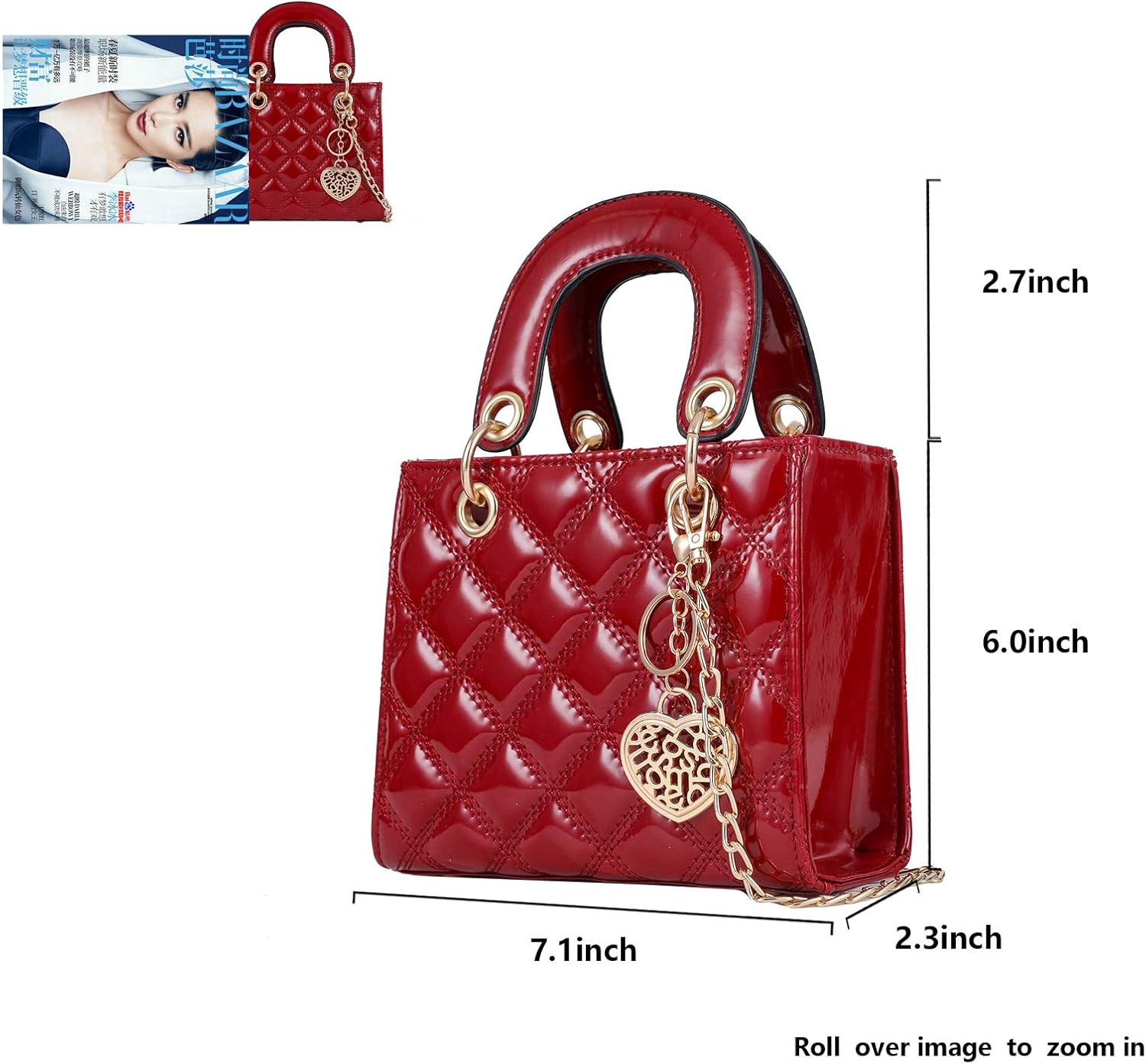 Women Purse Tote Bag Fashion Ladies PU Leather Top Handle Crossbody Handbags Satchel Quilted Shoulder Bag