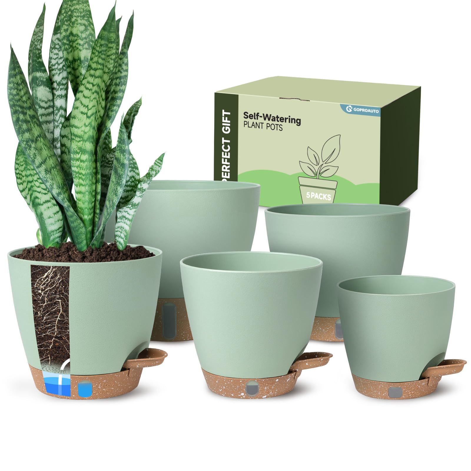 Pots de fleurs à auto-arrosage vert pour sauver vos plantes de la sécheresse