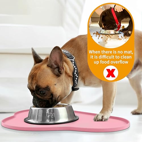 Miniatura 11 de Ptlom Mantel individual de silicona para perros y gatos, antideslizante, impermeable, para alimentos y agua, tapete para bandeja para cachorros