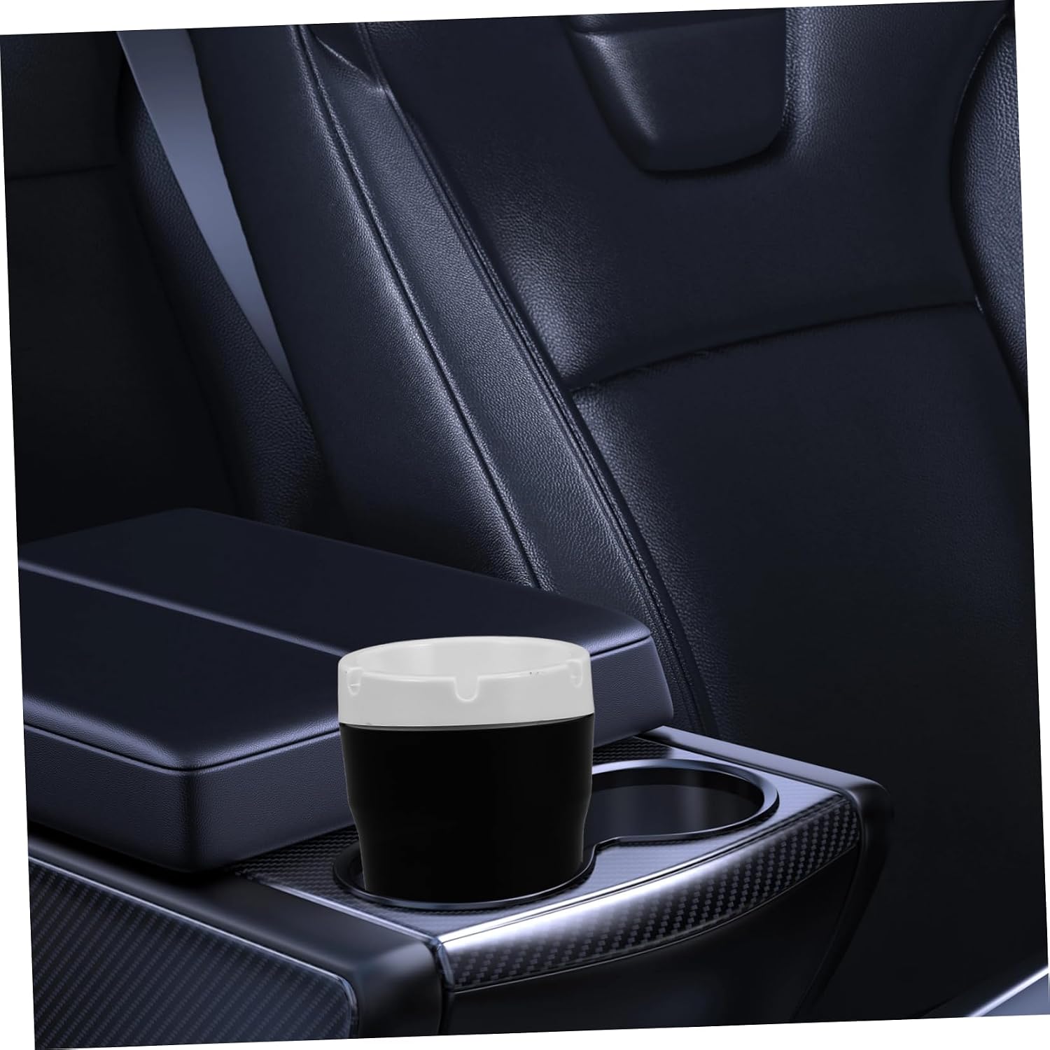 Garneck Smokeless Car Ashtray with Lid Portable Mini Automotive Ashtray Heat-resistant Container for Cup Holder Easy Installation for Vehicle Home Office Use