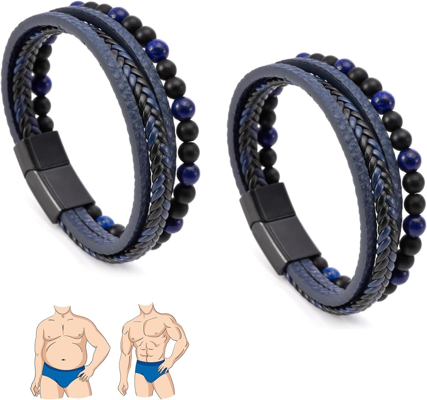 Long tiantian Natural Agate Stone Leather Beaded Bracelet