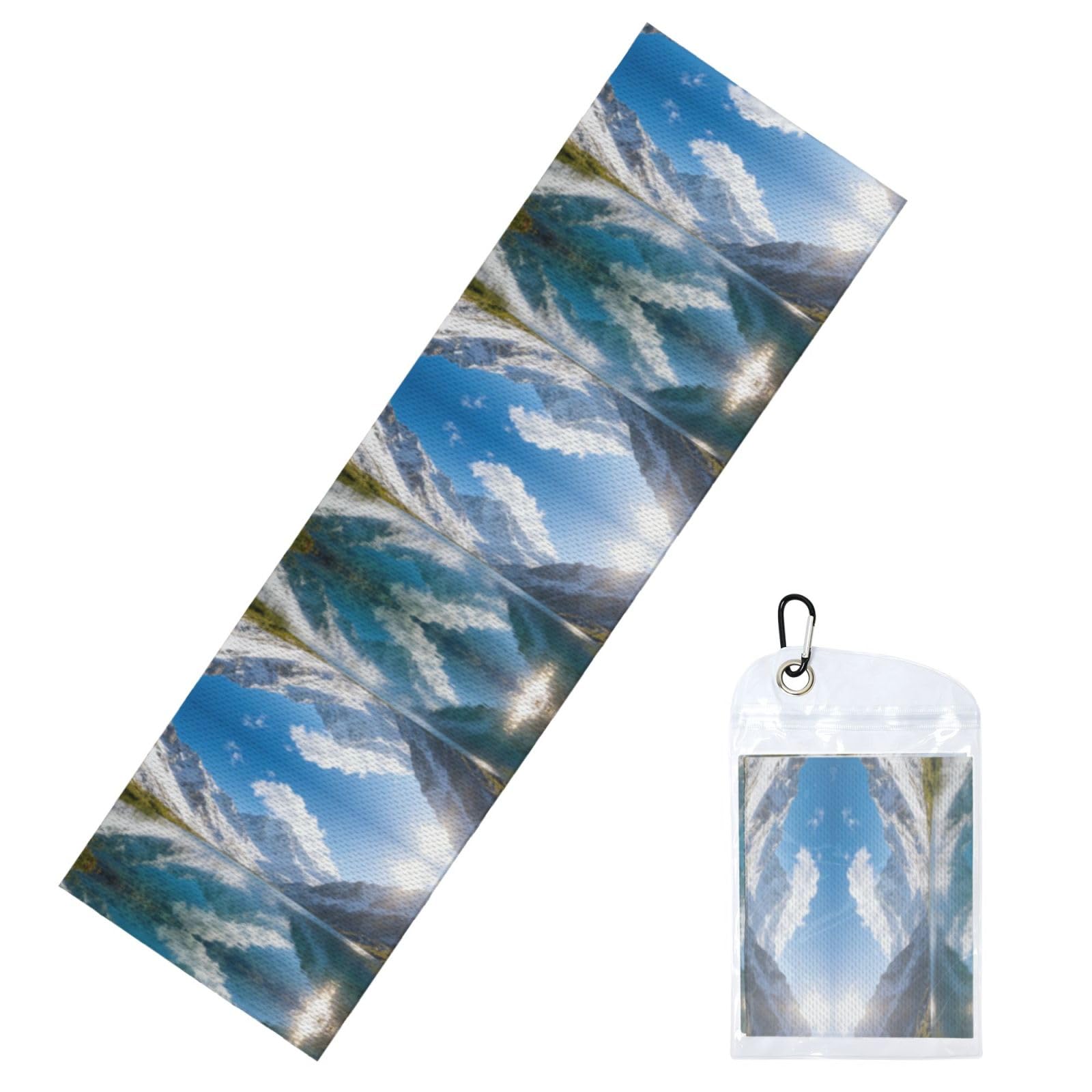 DUYIOKH Lake & Peaks Print Cooling Towel, Portable Towel for Gym Workout Golf Beach World Cup Sports Hot Weather