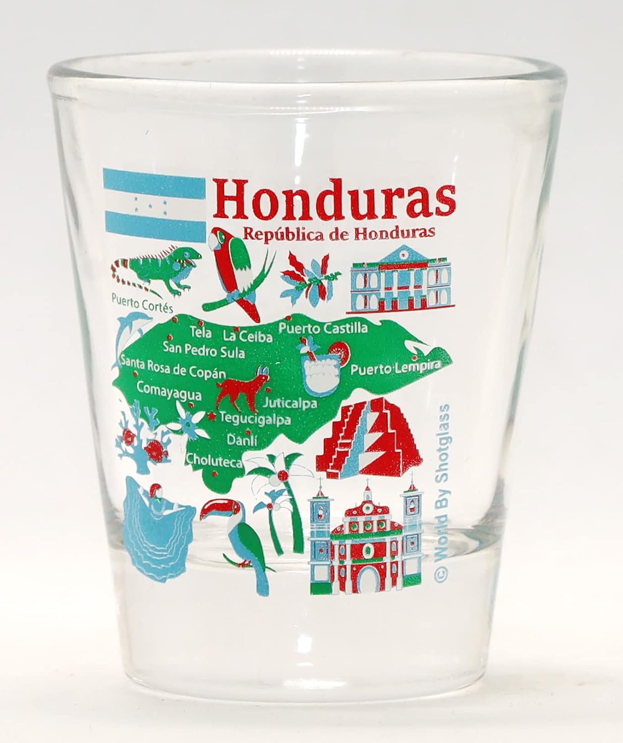 Honduras Monumentos e Iconos Collage Shot Glass Hogar y Cocina