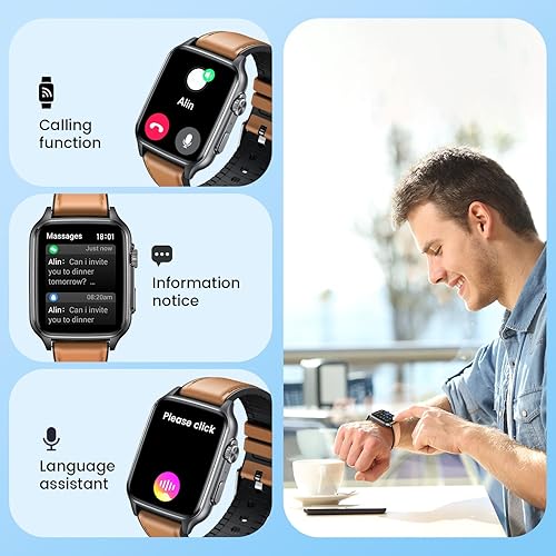 Miniatura 3 de Reloj inteligente para hombre, rastreador de actividad física relojes con pantalla táctil de 2.0 pulgadas, resistente al agua, para llamadas,