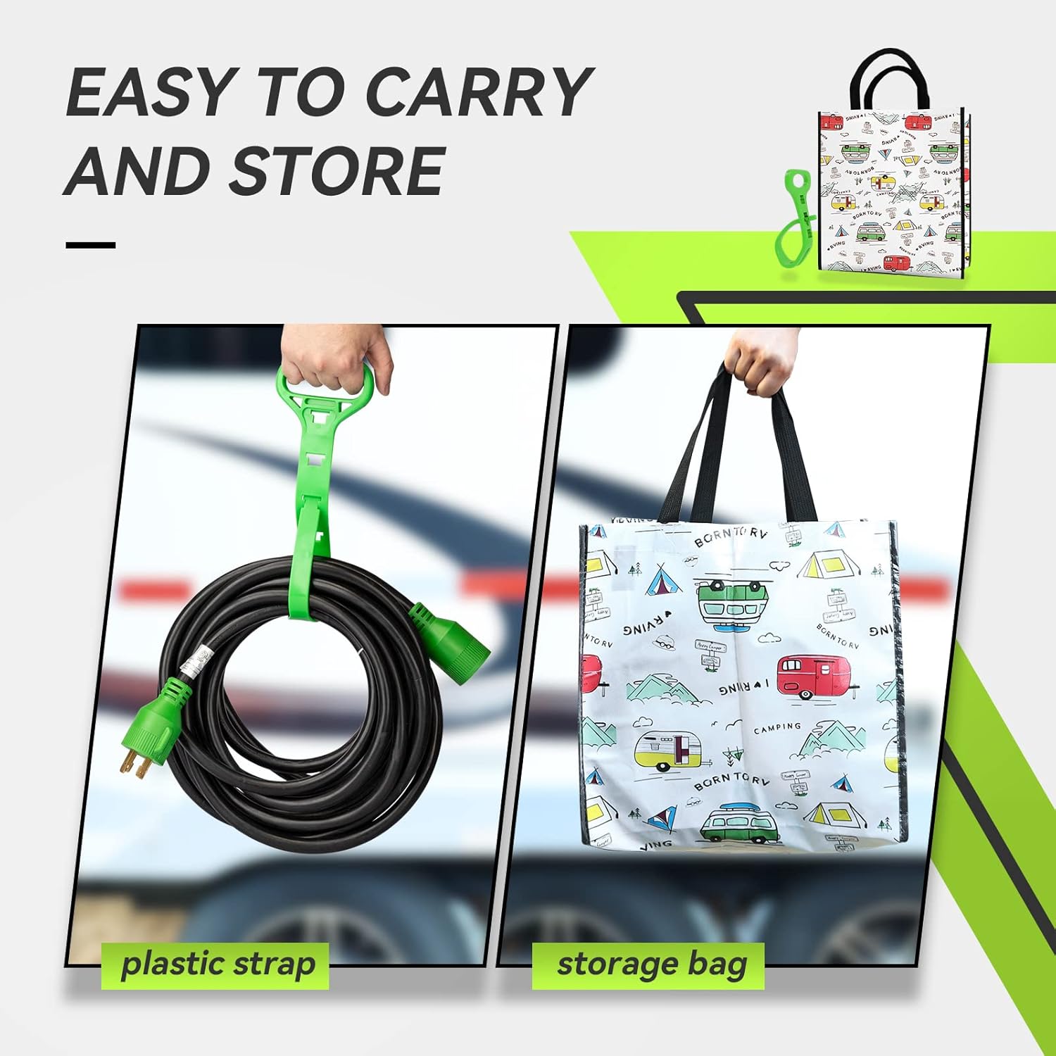 RVMATE 4 Prong 30 Amp Generator Cord (25FT) and Pre-Drilled Power Inlet Box Waterproof Combo Kit, NEMA L14-30P to L14-30R Generator Cord with NEMA L14-30P Generator Inlet, ETL Listed