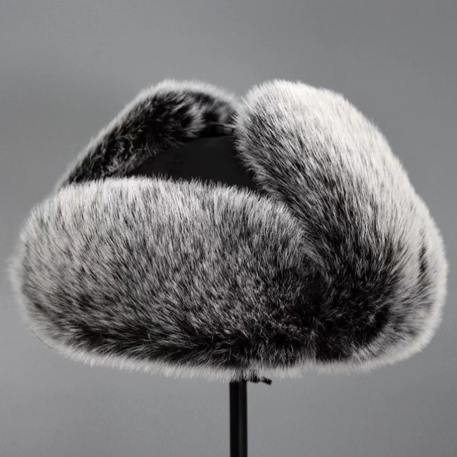 YEKEYI Sombrero de invierno ruso para hombre y mujer, sombrero de piel sintética de conejo, sombrero de aviador con orejeras a prueba de viento