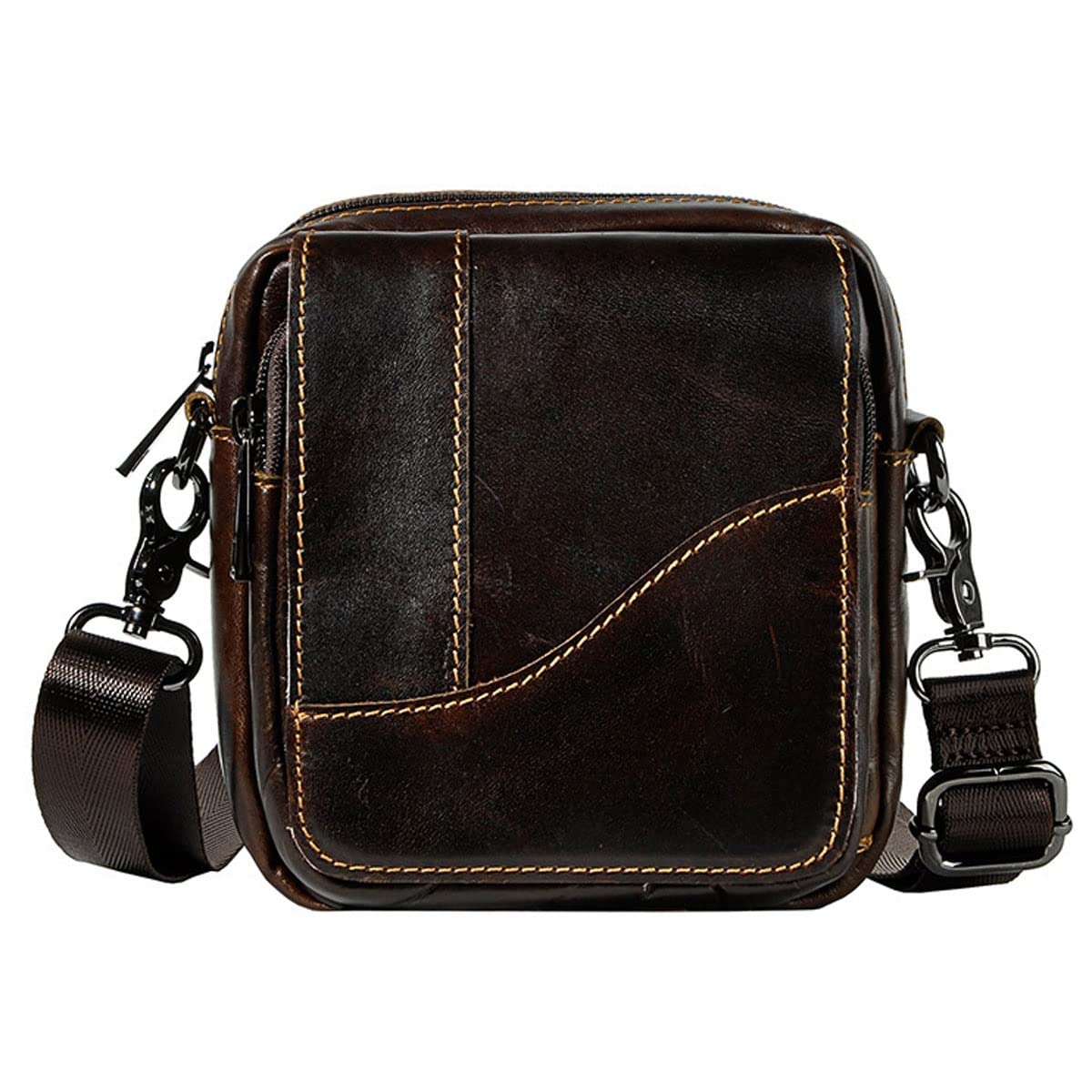 Shoulder Bag Men Satchel Handbag Oil Wax Skin Mens Crossbody Messenger Bags for Work Business