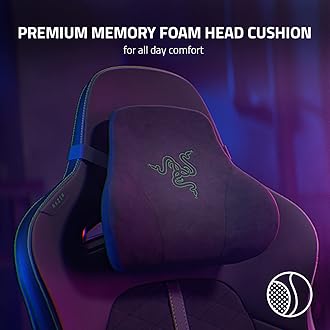 Razer Enki Gaming Chair: All-Day Comfort - Built-in Lumbar Arch - Optimized Cushion Density - Dual-Textured, Eco-Friendly Synthetic Leather - Reactive Seat Tilt & 152-Degree Recline - Black