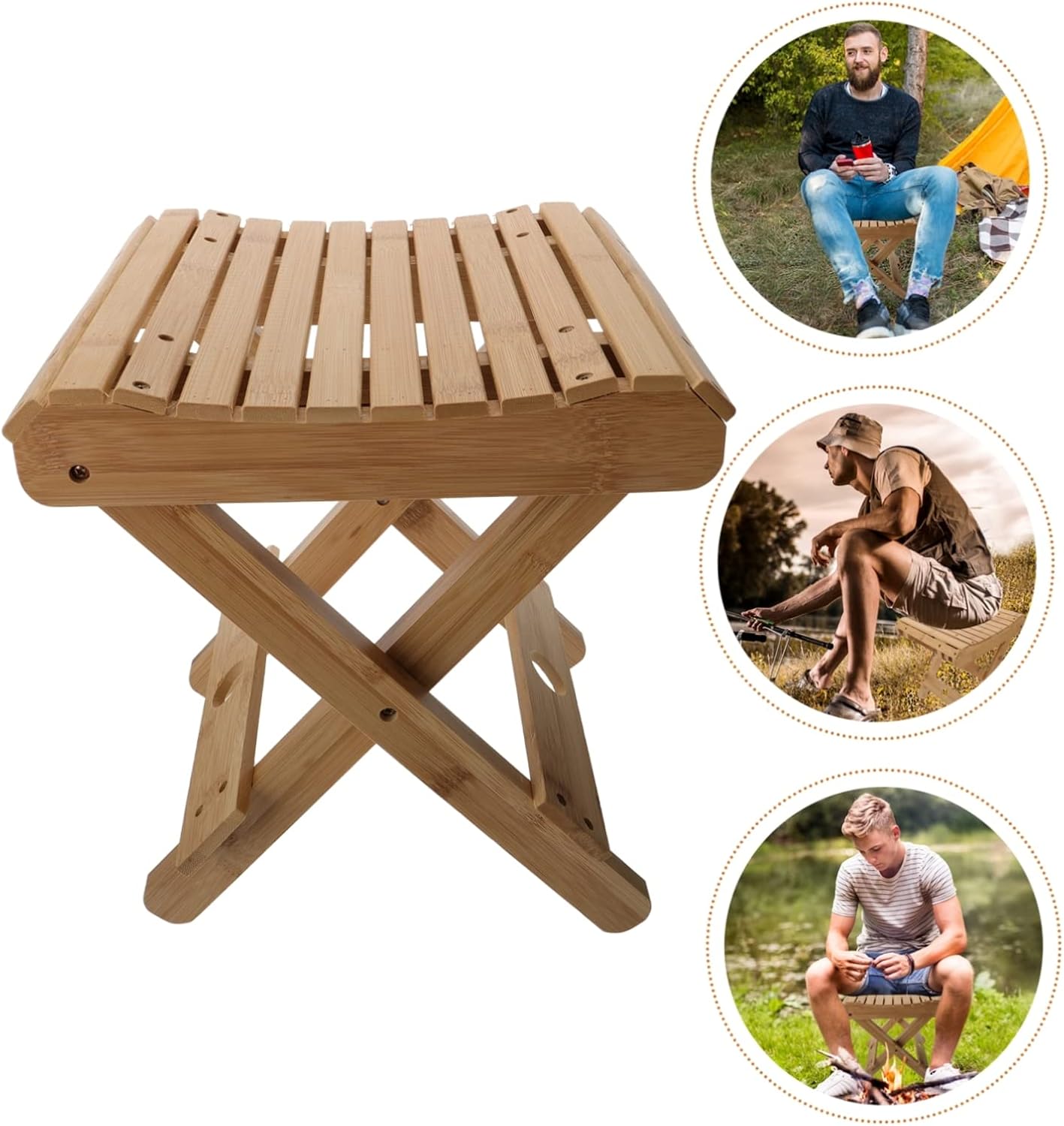 Fishing Stool Compact Portable Camping Stool Sturdy for Hiking Garden Kitchen