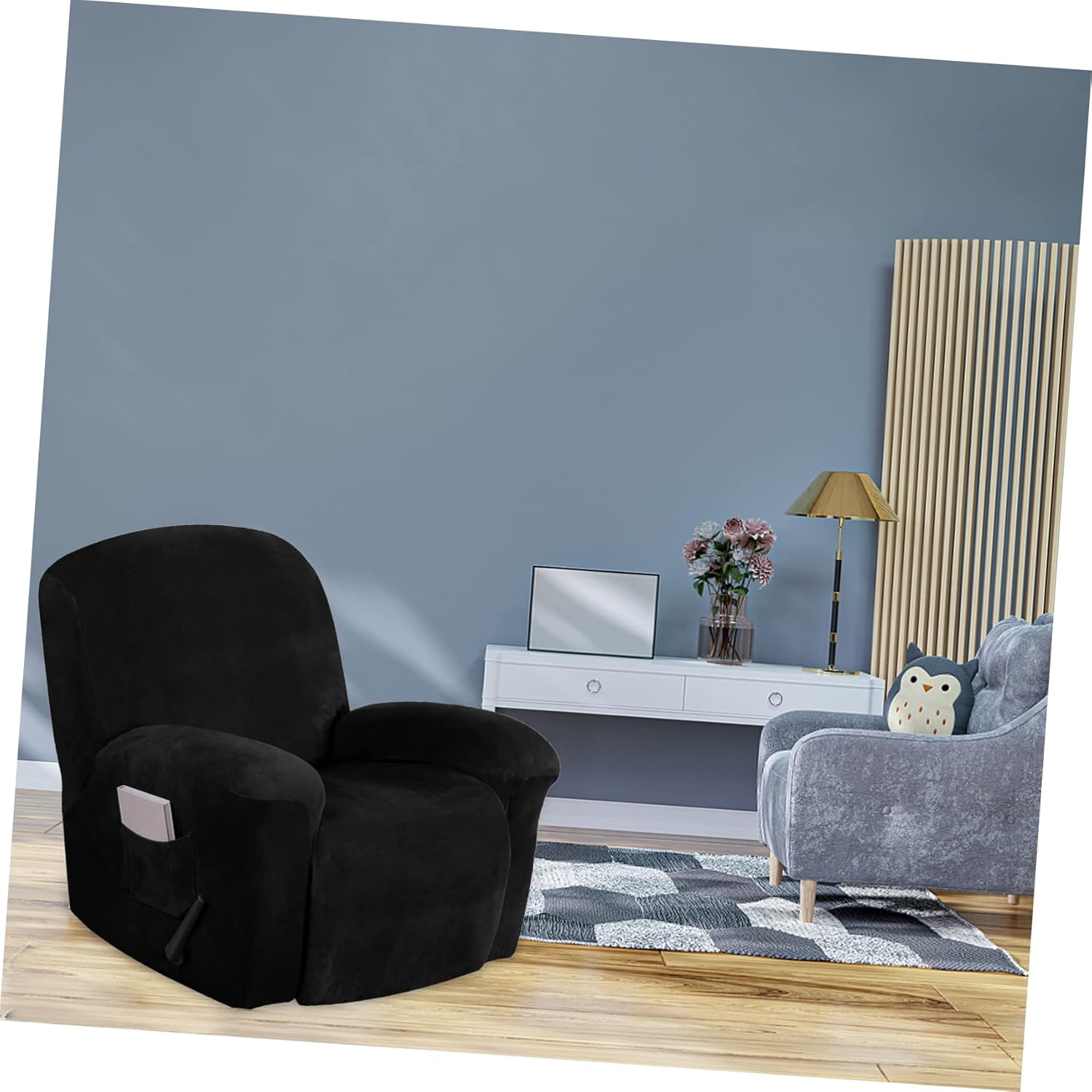 OUNONA 1 Set Recliner Sofa Cover Stretch Couch Cover with Side Pocket Material for Recliners Simple Stylish Design for Living Decor