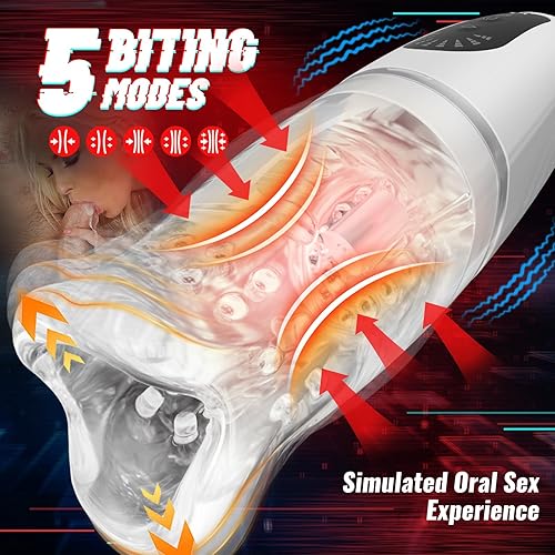 Miniatura 2 de Ulovime Masturbador masculino automático oral masculino, juguete sexual masculino, 3 motores, 5 mordedores y 8 vibradores de pene, vibrador de