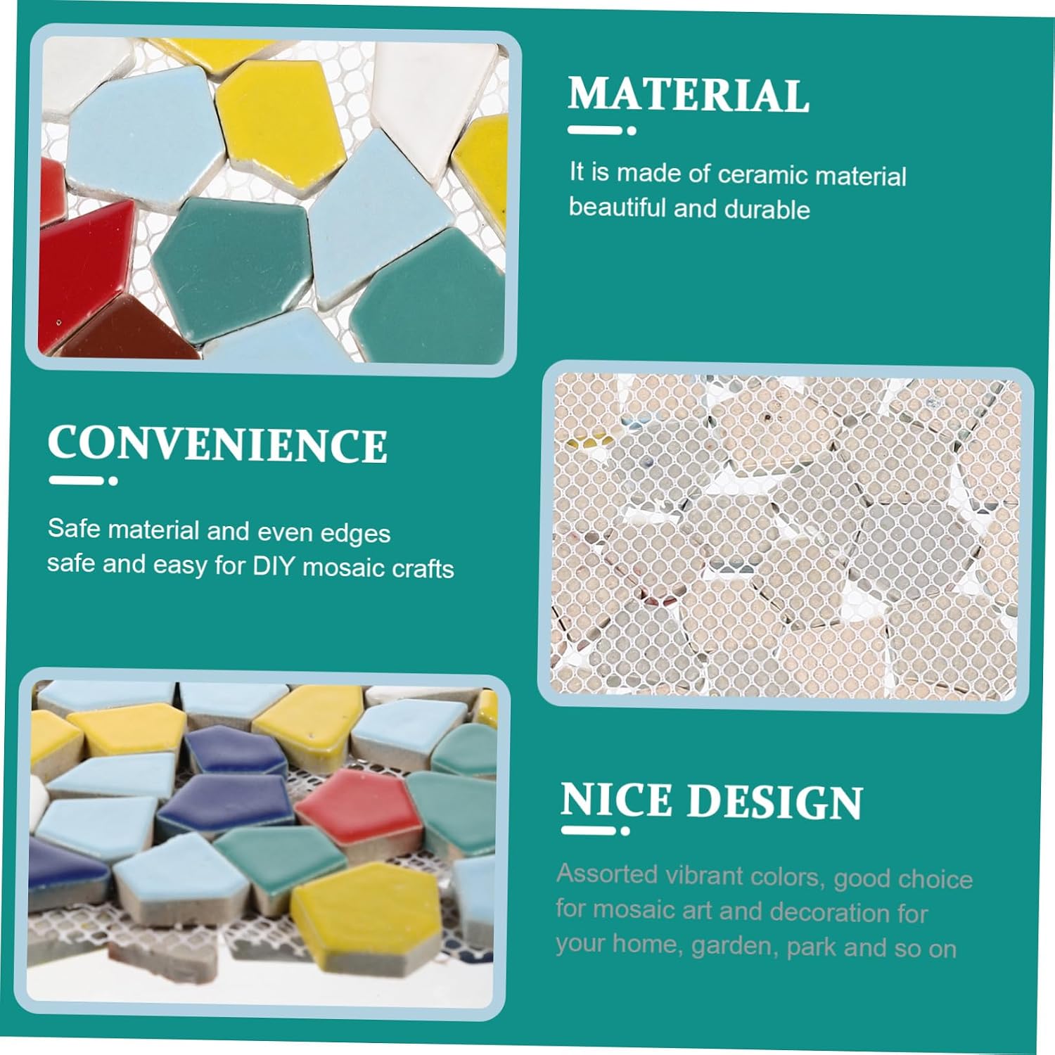 Colorful Ceramic Mosaic Tiles Irregular for DIY Crafts Home Decoration Polished Ceramic Tiles with Smooth Surface and Vibrant Colors for Wall Art and Garden Projects