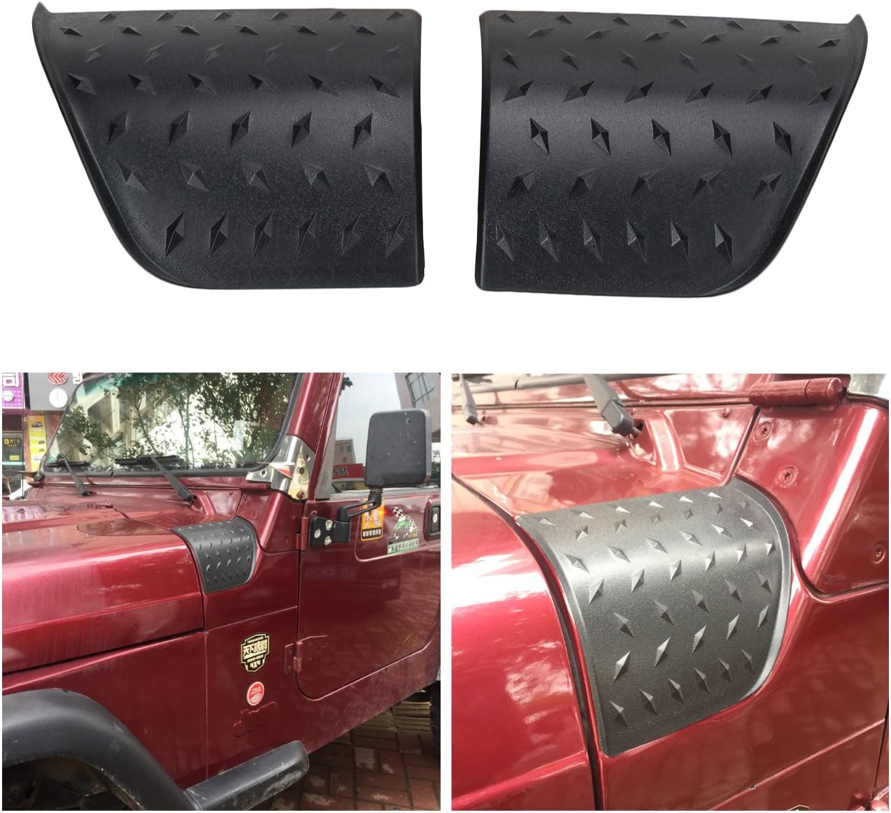 Wrangler TJ Cowl Body Armor Cover with Diamond Plate Trim For 1997-2006