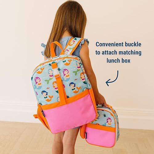 Miniatura 5 de Wildkin Lonchera aislada con clip para niños, ideal para aperitivos, escuela y viajes, color naranja brillante