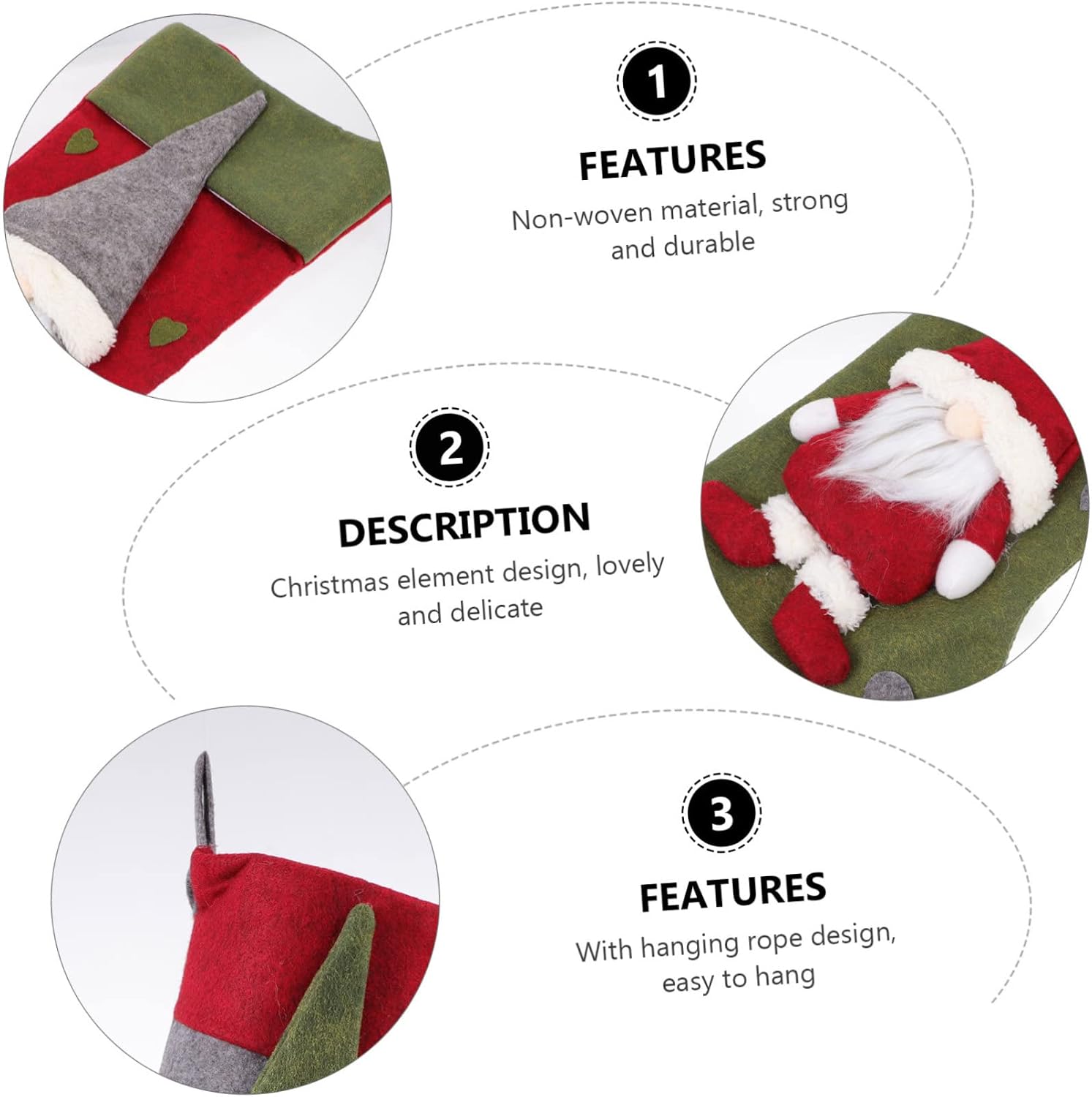 STOBAZA 3pcs Old Man Sock Bag Pendants for Christmas Decoration Xmas Pendant for Hanging Tree Wall Fireplace