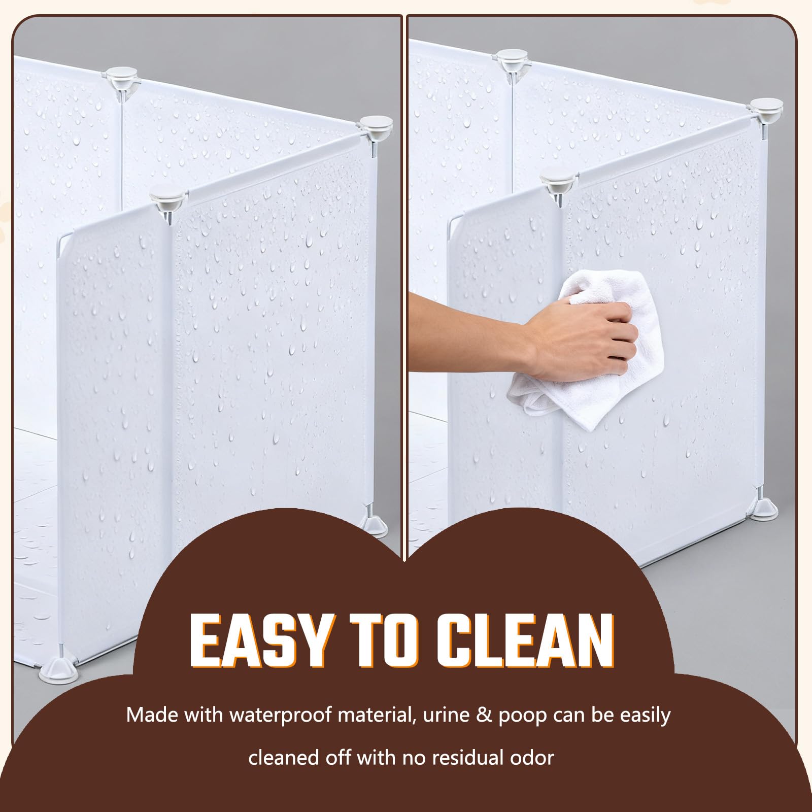 Caja de arena para gatos, impermeable, protector contra salpicaduras, extra grande, hojas de plástico ligero con cubierta de cable, cinta de martillo y cinta métrica, 27.5 pulgadas de largo x 20.4