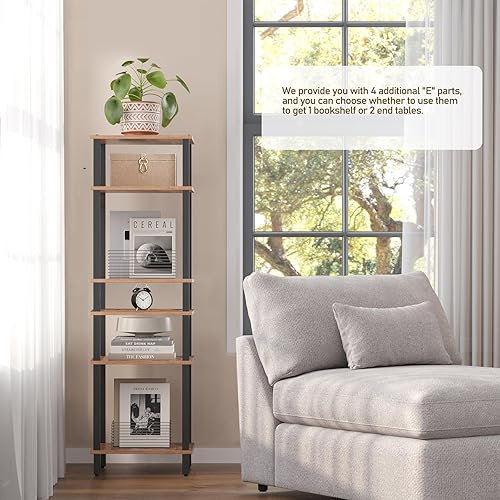 Miniatura 60 de TUTOTAK Juego de 2 mesas auxiliares, mesa auxiliar, mesita de noche, estante de almacenamiento de 3 niveles, mesa de sofá para espacio pequeño