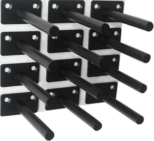 16 soportes para estantes de madera flotantes de 5 pulgadas, color negro, de acero macizo, soportes ocultos para repisas de madera flotante, soporte