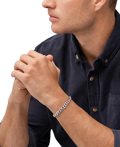 Miniatura 6 de Fossil Men's Plated Stainless Steel Engravable Personalized Gift ID, Chain or Cuff Bracelet for Men